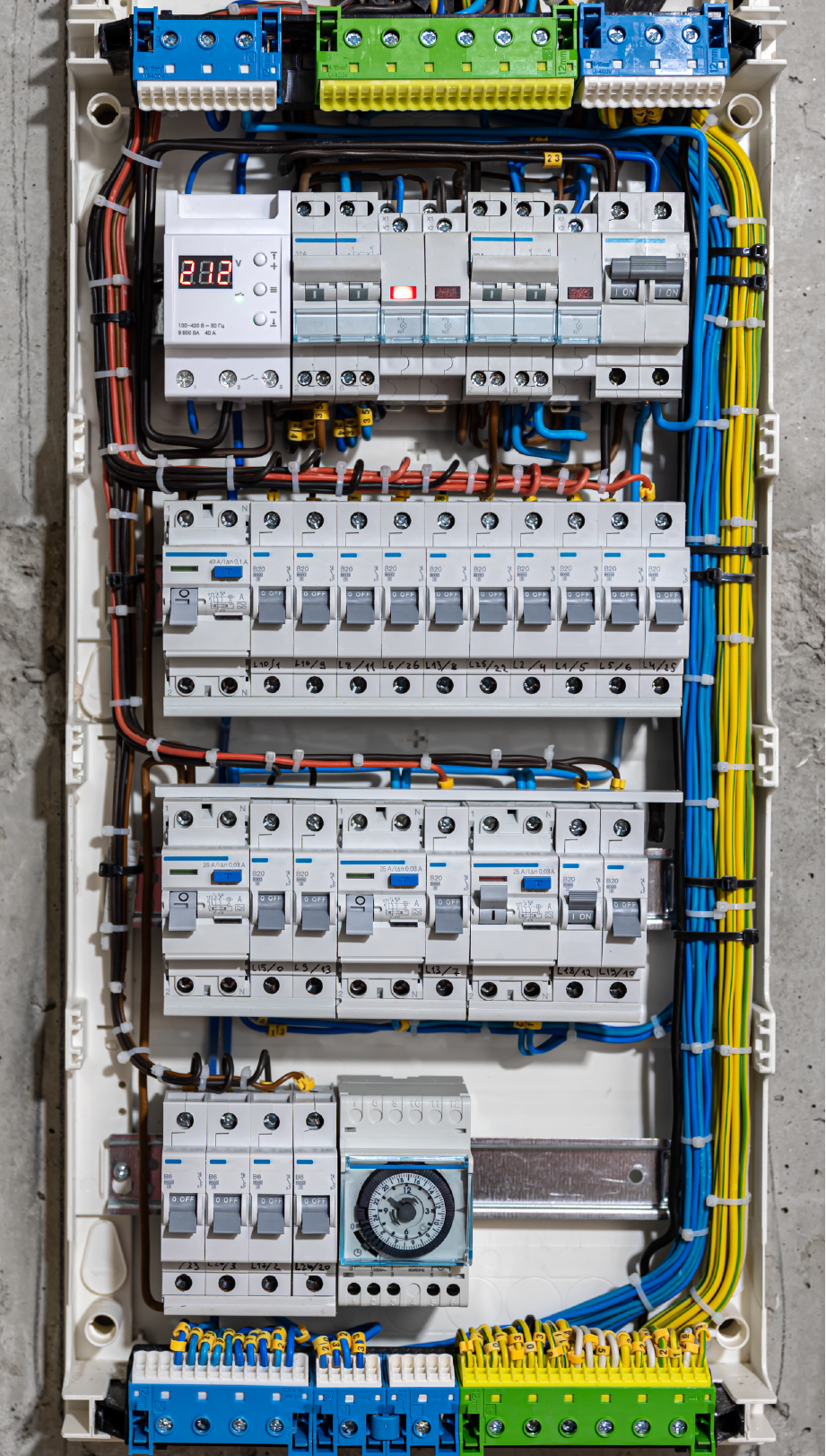 Industrial equipment supply — distribution board and components